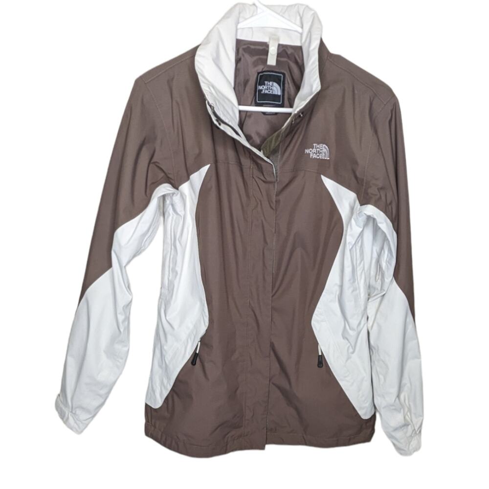 The North Face grey white HyVent utility jacket size medium